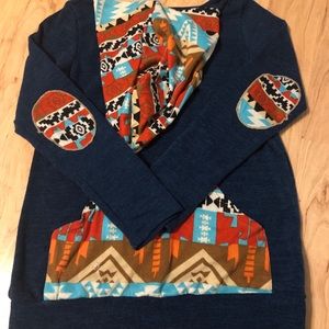 Patch work hoodie jacket